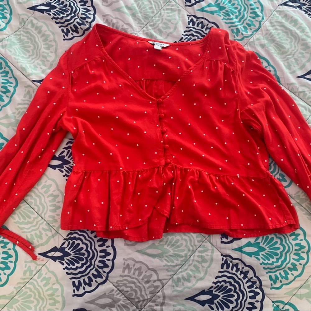 Red Polka Dot Blouse